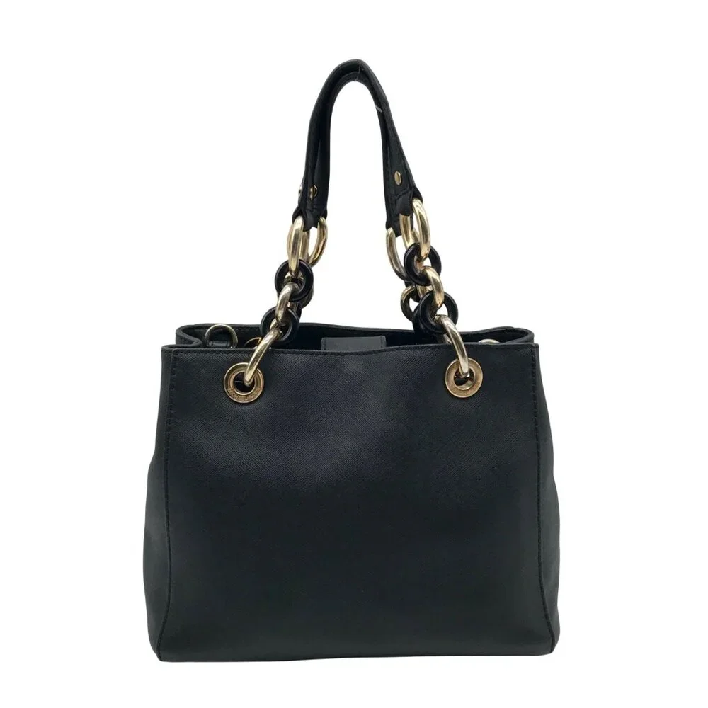 Michael Kors Black Saffiano Leather Cynthia Convertible Satchel Bag